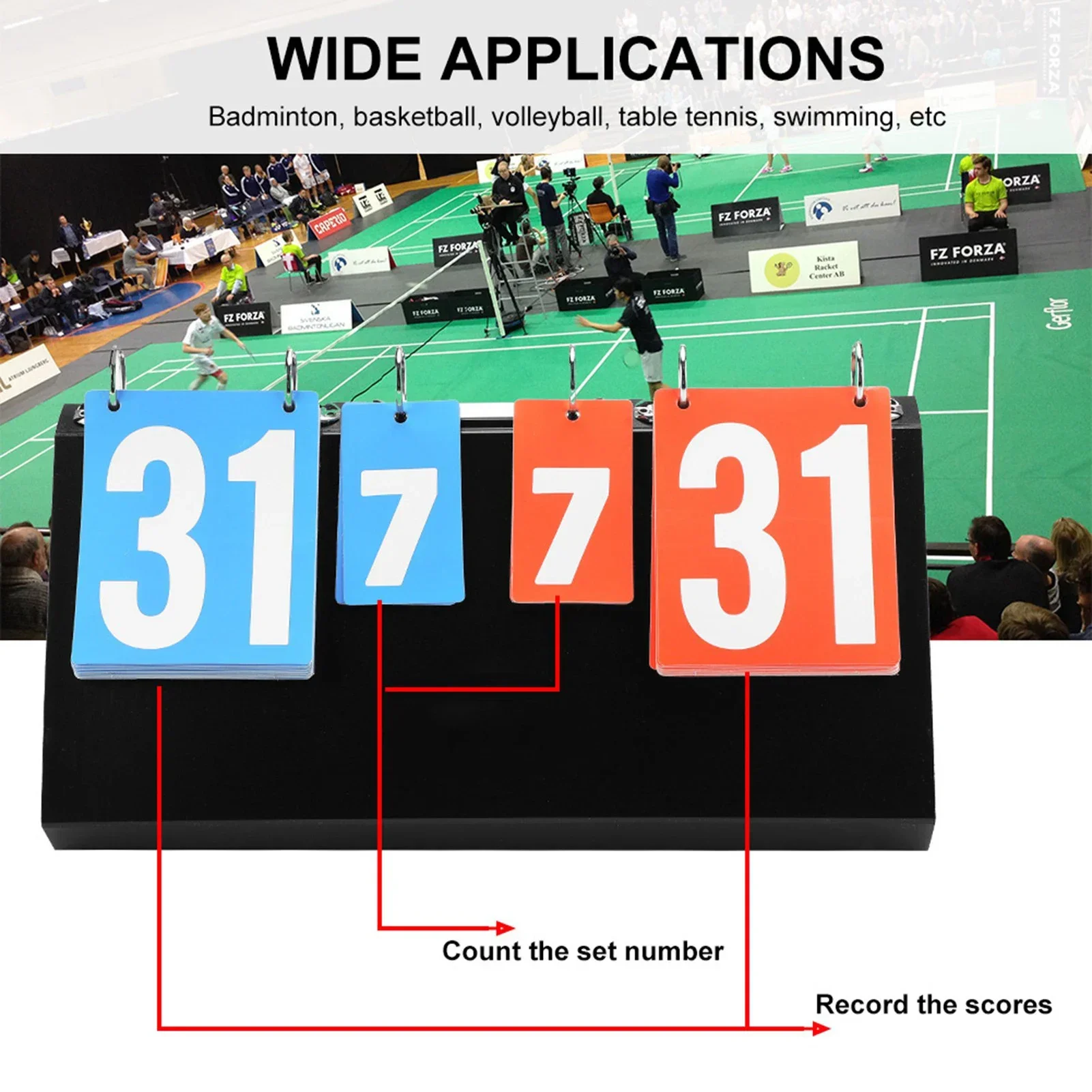 Badminton Scoreboard - 4 Digit Sports Competition Score Board